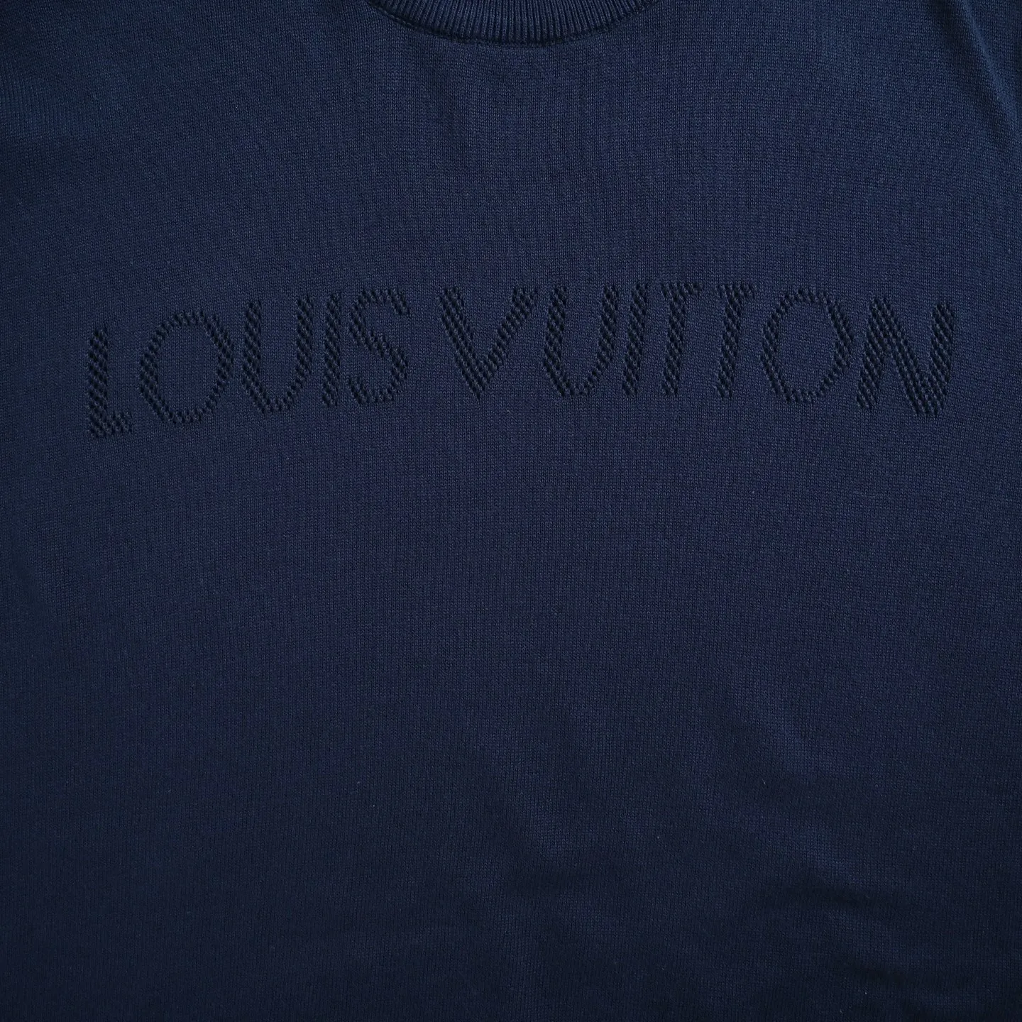 Louis Vuitton/Louis Vuitton 26ss hollow letter jacquard knitted short sleeves